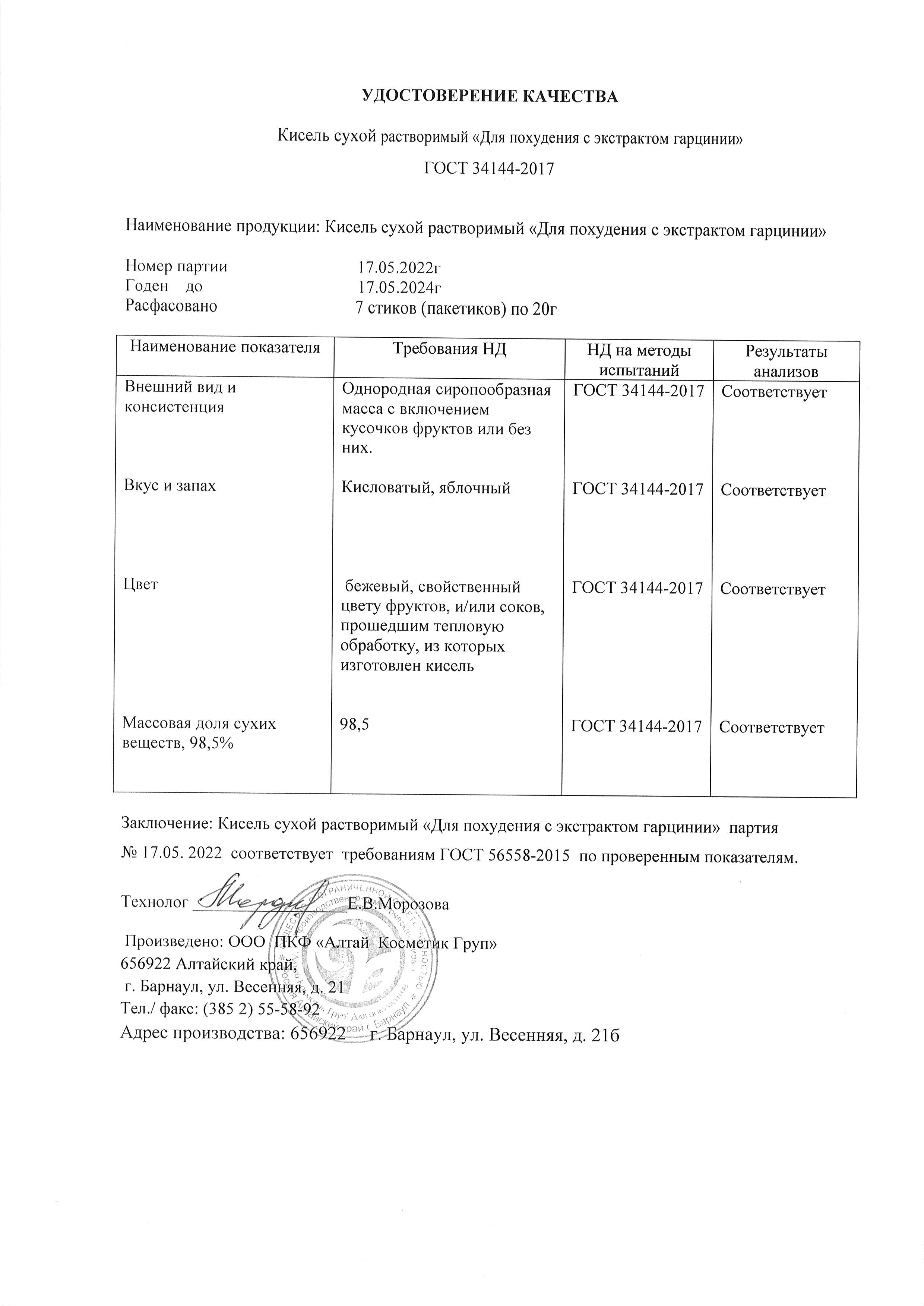 Паспорт №052022